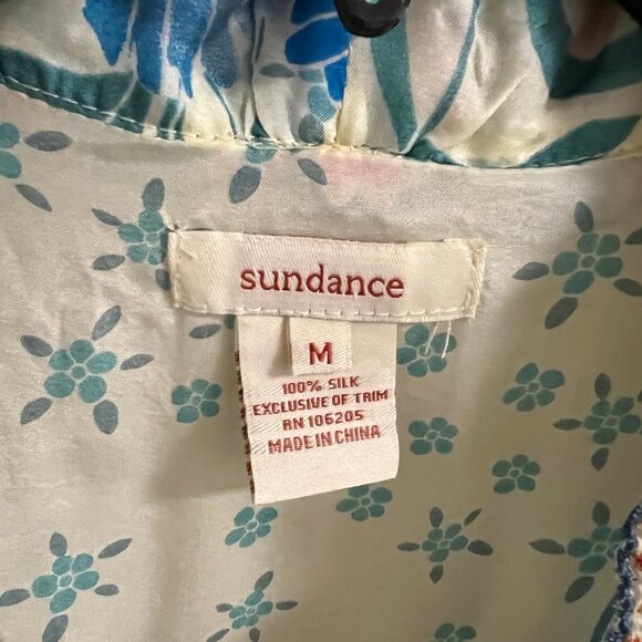 SUNDANCE FLORAL SILK BLOUSE SIZE M - Picture 3 of 8